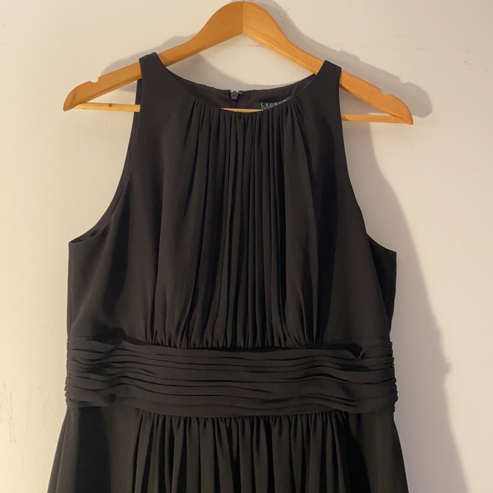 Black Friday Sale❗️ Lauren Ralph Lauren chiffon black evening dress - Picture 3 of 14